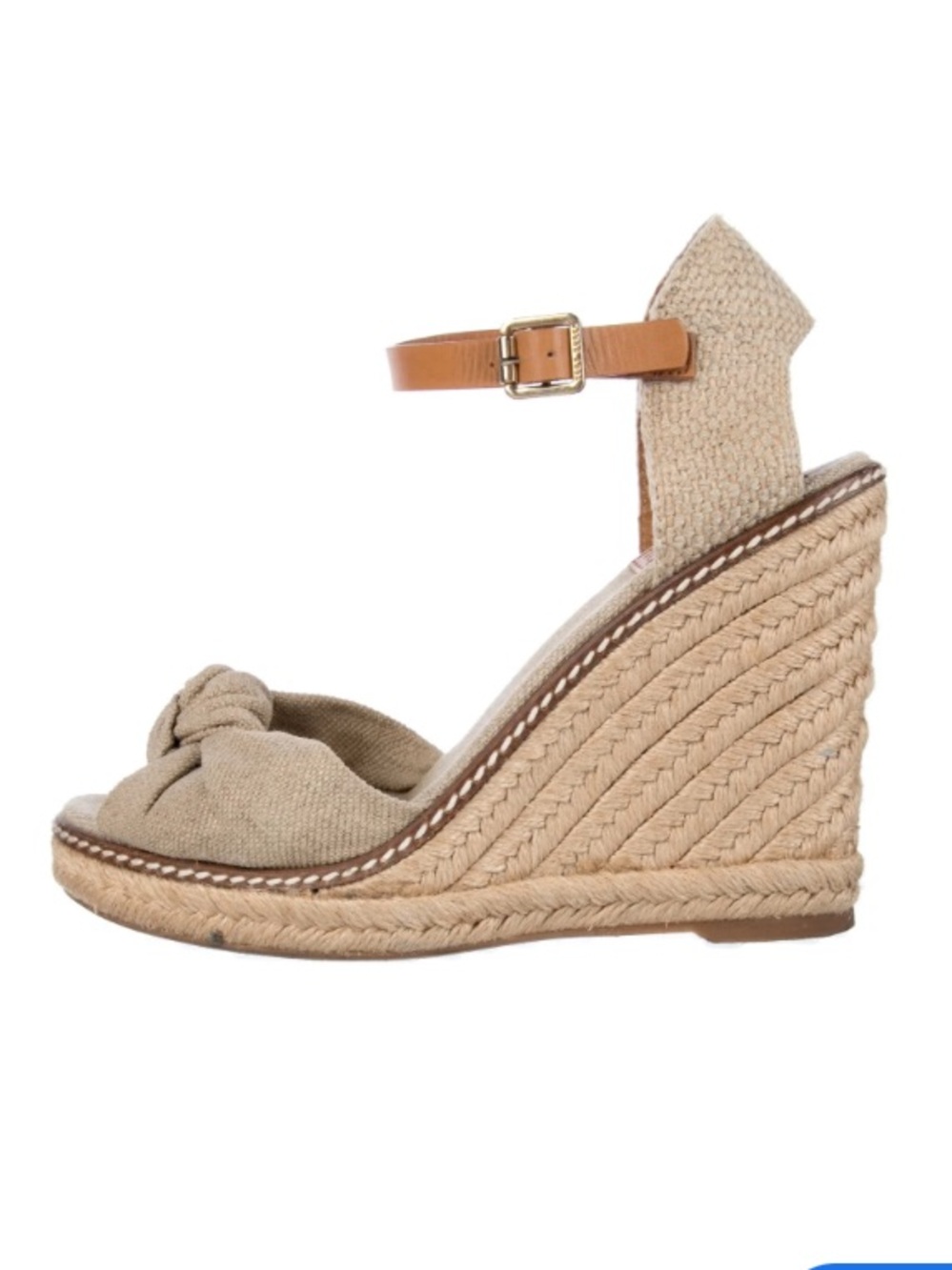 Tory Burch Macy Linen Espadrille Wedge 
sz 9.5